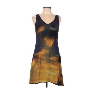 EUC Christopher Kane Size 12 100% Silk Dip Dyed Sleeveless Dress Mesh Abstract